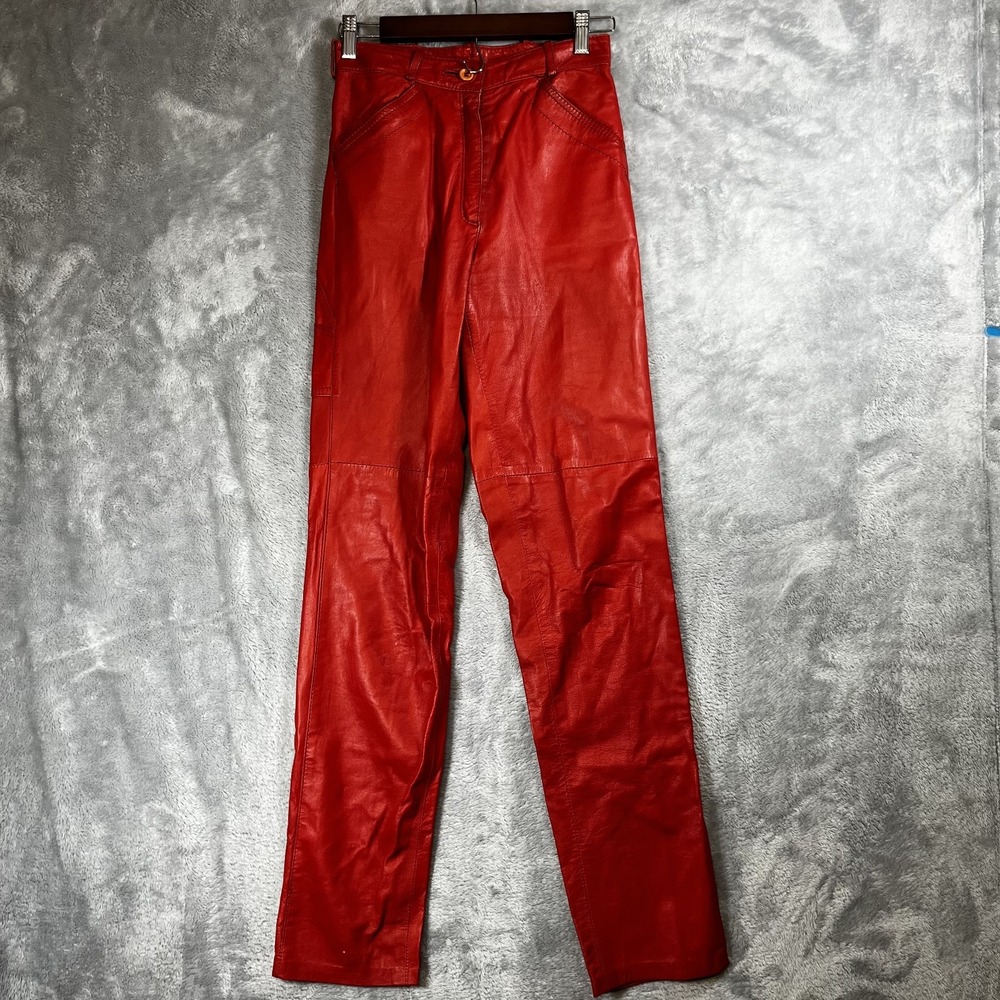 Abitro Barcelona New York Red Leather Pants Size8 Dont Tap The Glass Style Spain
